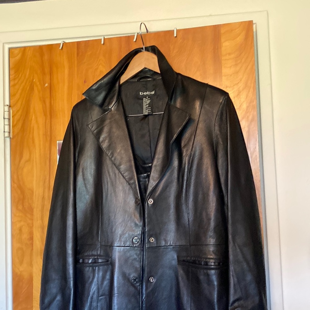 Bebe leather suit.